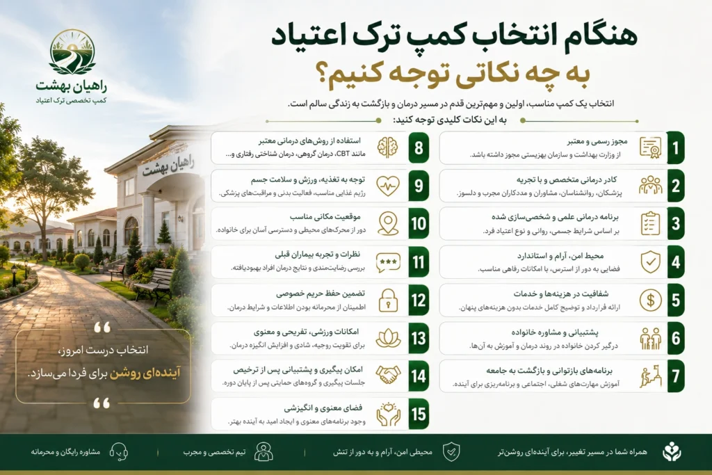 هنگام انتخاب کمپ ترک اعتیاد به چه نکاتی توجه کنیم؟